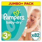 PAMPERS ACTIVE BABY DRY 3+ X 82 COUCHES