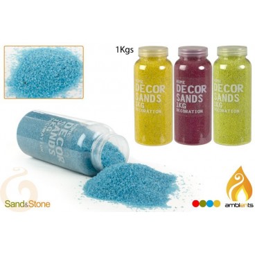 POT 1 KG SABLE COULEUR DÉCORATION - 4 ASS ( 8 PIECES)
