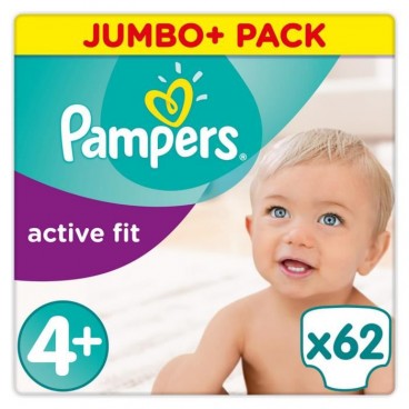PAMPERS ACTIVE FIT T4+ X 62 COUCHES