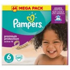 PAMPERS PREMIUM PROTECTION ACTIVE FIT T6 X 64 