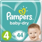 PAMPERS BABY DRY TAILLE 4 2X 44 COUCHES 