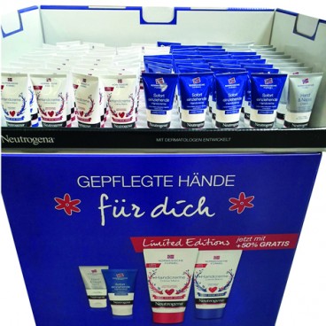 DISPLAY CREMES MAINS NEUTROGENA RU 78 (12 mains et ongles -28 absorption express -12 parfumees - 26 non parfumées) KLL 9669400