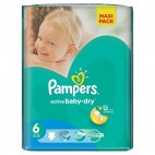 PAMPERS ACTIVE BABY DRY T6 2X36 COUCHES
