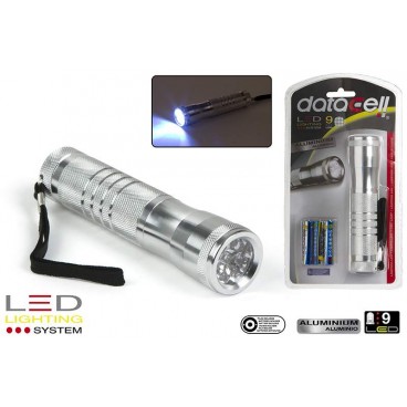 LAMPE ALUMINIUM 9 LEDS - PILES INCL. ( 24 PIECES)
