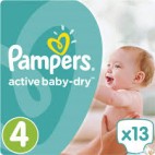 PAMPERS ACTIVE BABY DRY T4 LOT 8X13 KLL 8001090784315