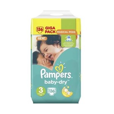 PAMPERS BABY DRY GIGA T3 X 136 KLL 4015400833444