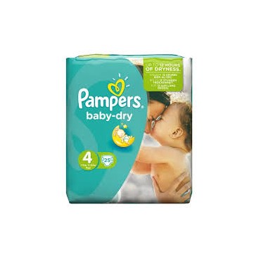 PAMPERS BABY DRY T4 LOT 4X25 KLL 4015400689256