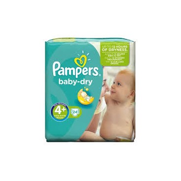 PAMPERS BABY DRY T4 PLUS LOT 4X24 KLL 4015400542896