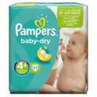 PAMPERS BABY DRY T4 PLUS LOT 4X24 KLL 4015400542896
