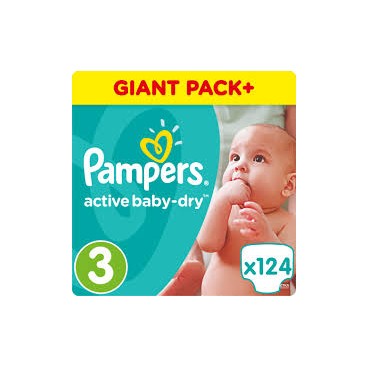 PAMPERS ACTIVE BABY DRY T3 X 124 (RU,PL...)KLL 8001090459282