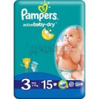 PAMPERS ACTIVE BABY DRY T3 LOT 8X15 KLL 8001090784278