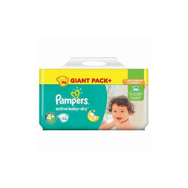 PAMPERS ACTIVE BABY DRY T4+ X 96(EN/PL/RO) KLL 8001090459374