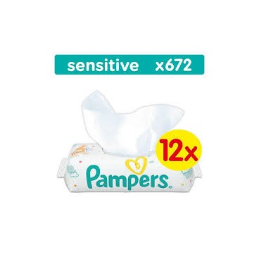 LINGETTES PAMPERS SENSITIVE ( colisage 12X56) KLL 4015400622284