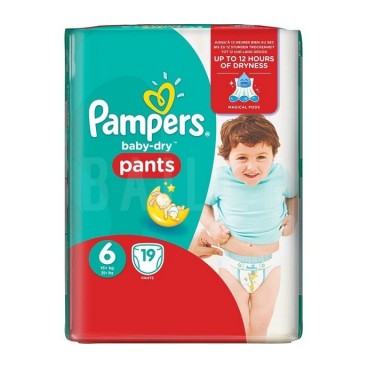PAMPERS BABY DRY PANTS T6 LOT 4X19 KLL 8001090700971