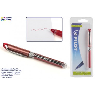 BL PILOT V-5 GRIP ROUGE - ENCRE LIQUIDE ( 24 PIECES)