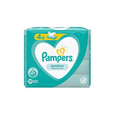LINGETTES PAMPERS SENSITIVE (SANS ODEUR)  LOTS 4X52 - CARTON DE 3 LOTS KLL 8001841062617