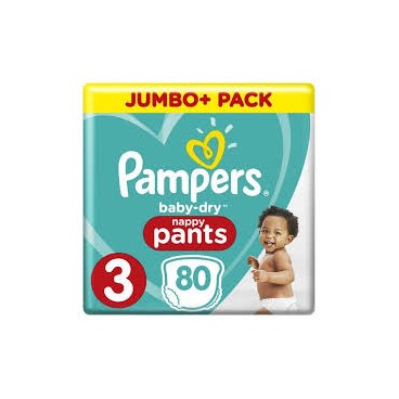 PAMPERS BABY DRY PANTS T3 X 80 KLL 8001090706485