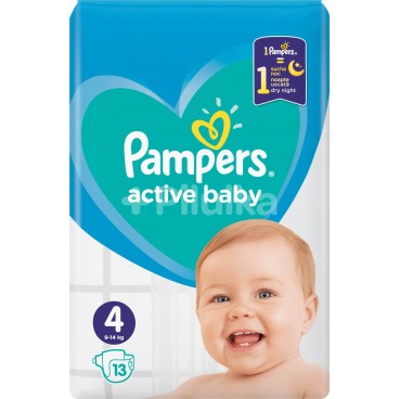 PAMPERS ACTIVE BABY T4 8X13 (EN/PL/RO/.) carton M KLL 8001090909596