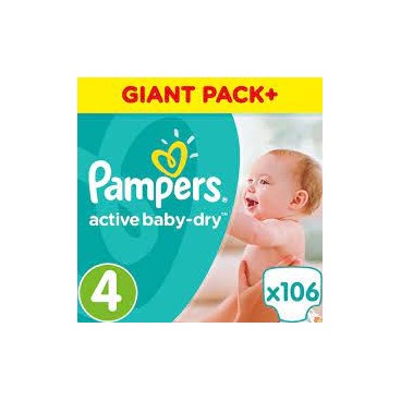 PAMPERS ACTIVE BABY DRY T4 X 106 (RU,PL...) KLL 8001090459336