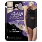 ALWAYS DISCREET BOUTIQUE CULOTTE FUITE URINAIRE L  NOIRE paquet de 8[1 CRT DE 2 PAQ] KLL 8001841622446