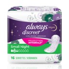 ALWAYS DISCREET SERVIETTES POUR FUITES URINAIRES SMALL PLUS CRT 8 PAQ DE 20U KLL 8001090826534