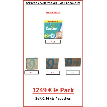 OP PAMPERS PACK 1 MOIS DE COUCHES
