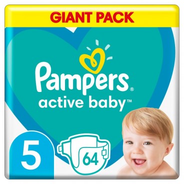 PAMPERS ACTIVE BABY T5 2X64 KLL 8001090949967