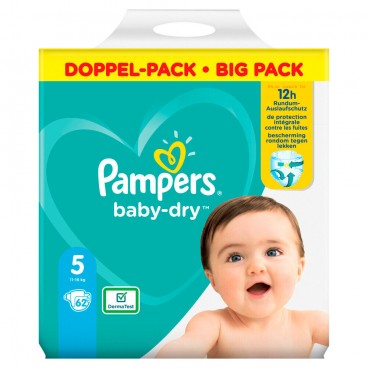 PAMPERS BABY DRY T5 2X62 KLL 8001841498126