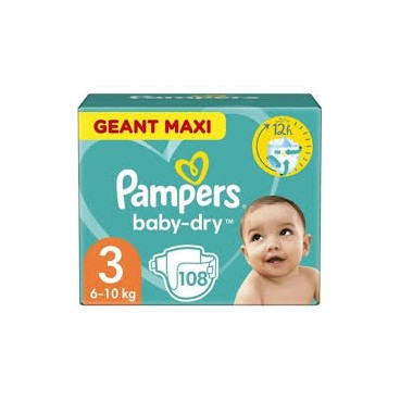 PAMPERS BABY DRY T3 X 108 CARTON KLL 8006540492000
