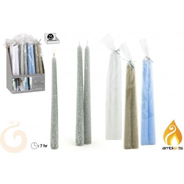 PACK 2 BOUGIE DINNER 25 CM NOËL - 4 ASS - DISP 12 ( 24 PIECES)