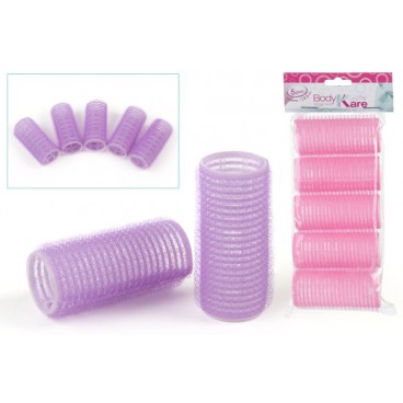 PACK 5 BIGOUDIS CHEVEUX D2.5 VELCRO- ASS ( 48 PIECES)