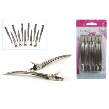BLISTER 12 PINCES CHEVEUX MÉTAL 10 CM ( 48 PIECES)