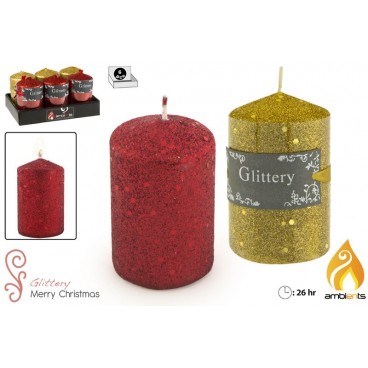 BOUGIE NOËL D6X10 CM - 2 ASS - DISP 6 ( 24 PIECES)