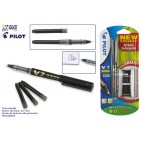 PILOT V-7 NOIR - ENCRE LIQUIDE - RECHARGEABLE ( 12 PIECES)