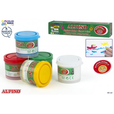DD000105 - ÉTUIT 5 POTS PEINTURE DOIGTS 40 ML COULEURS ASS ( 24 PIECES)