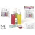 SET 6 RÉCIPIENTS VOYAGE PVC TRANSPARENTS ( 48 PIECES)