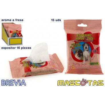 006904 - 15 LINGETTES MASCOTES - BREVIA ( 16 PIECES)