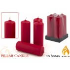 PACK 4 BOUGIES ROUGES D5X15 CM