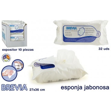 038301 - 30 LINGETTES ÉPONGE - BREVIA ( 10 PIECES)