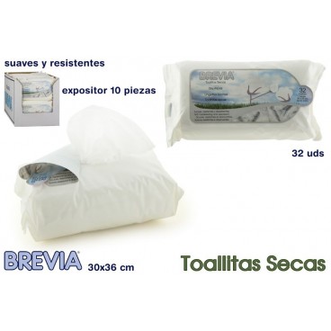 038400 - 30 LINGETTES SÈCHES - BREVIA ( 10 PIECES)