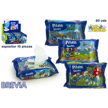 058606 - LINGETTES WC 60 PCS SCHTROUMPFS - DISP 10 - BREVIA ( 30 PIECES)
