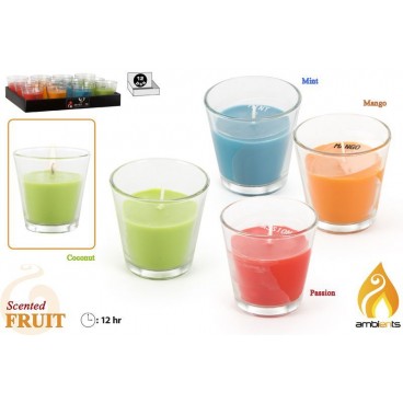 BOUGIE PARFUMÉE DANS VERRE Ø65X65MM - 4 ASS ( 48 PIECES)