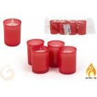 PACK 4 BOUGIES LITURGIE 90X45 MM ROUGE ( 15 PIECES)