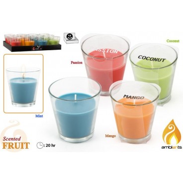 BOUGIE PARFUMÉE DANS VERRE Ø80X80 MM - 4 ASS ( 24 PIECES)
