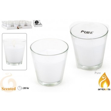 BOUGIE PARFUMÉE DANS VERRE Ø80X80 MM - PURE ( 24 PIECES)
