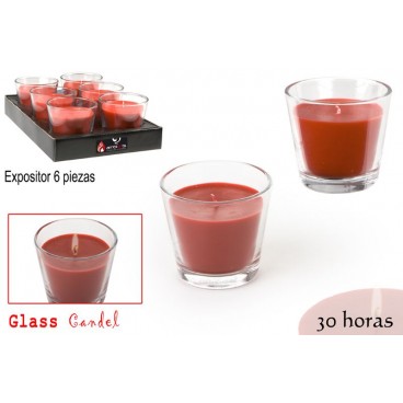 VERRE BOUGIE - ROUGE - DISPLAY 6