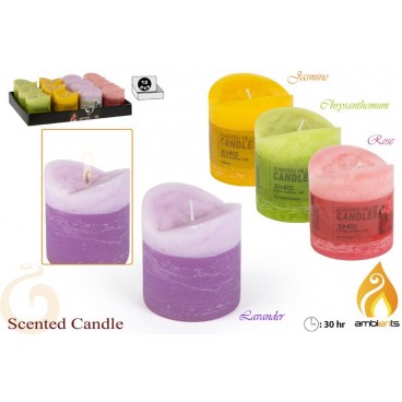 BOUGIE D7X7.5 CM - 4 ASS - DISPLAY 12 ( 24 PIECES)