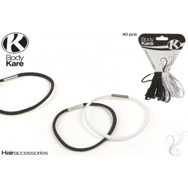 SET 40 ÉLASTIQUE CHEVEUX - BLANC / NOIR ( 96 PIECES)