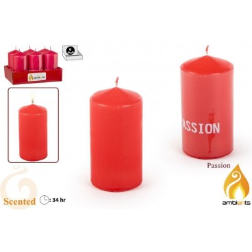 BOUGIE PARFUMÉE Ø60X120 MM - PASSION ( 24 PIECES)