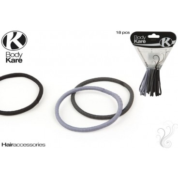 SET 18 ÉLASTIQUES CHEVEUX RONDS - GRIS ( 48 PIECES)